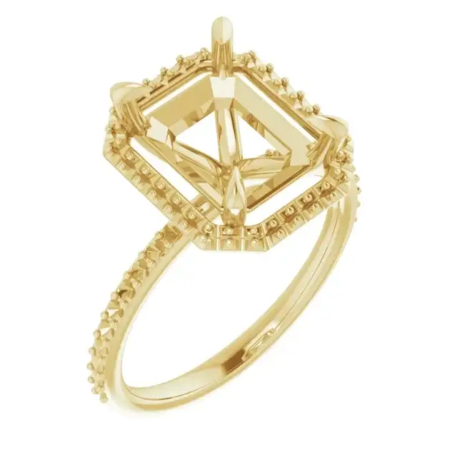 DAYSTAR Halo Lab Grown Diamond Engagement Ring Setting for Emerald Stones - Image 4