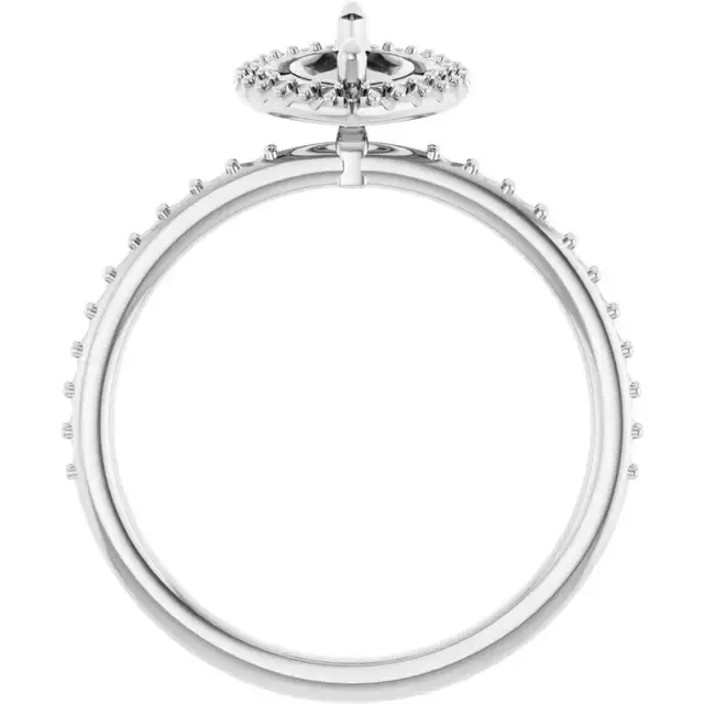 DAYSTAR Halo Lab Grown Diamond Engagement Ring Setting for Marquise Stones - Image 2