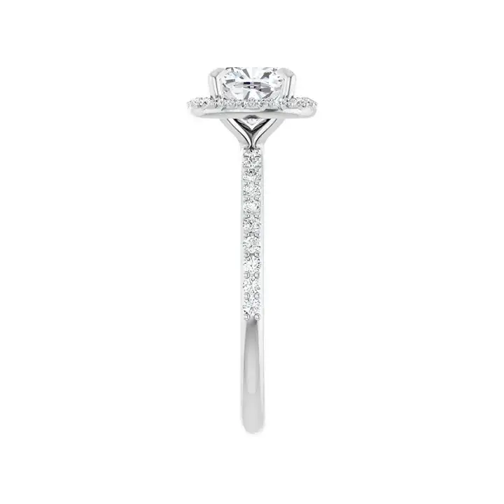 DAYSTAR Platinum Halo Cushion Lab Grown Diamond Engagement Ring - Image 2