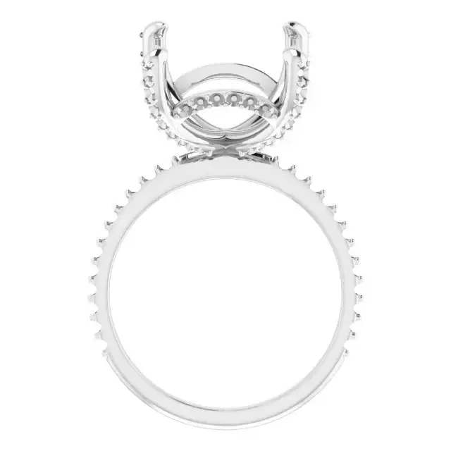 DAVITA Hidden Halo Lab Grown Diamond Engagement Ring Setting for Emerald Stones - Image 2