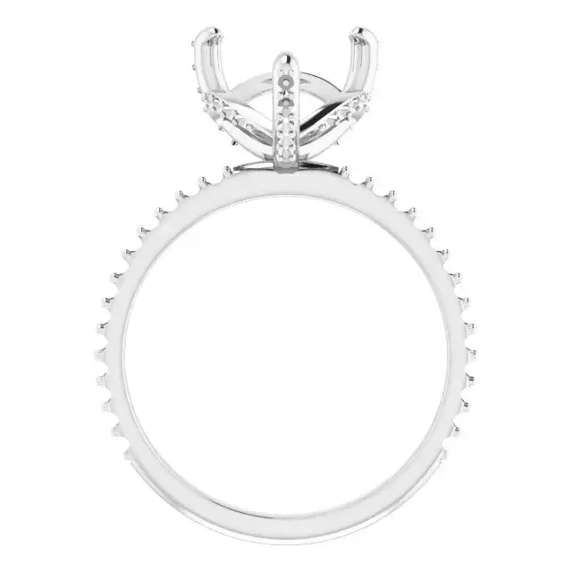 DAVITA Hidden Halo Lab Grown Diamond Engagement Ring Setting for Heart Stones - Image 2