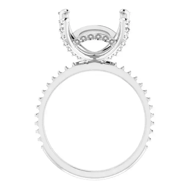 DAVITA Hidden Halo Lab Grown Diamond Engagement Ring Setting for Square Stones - Image 2