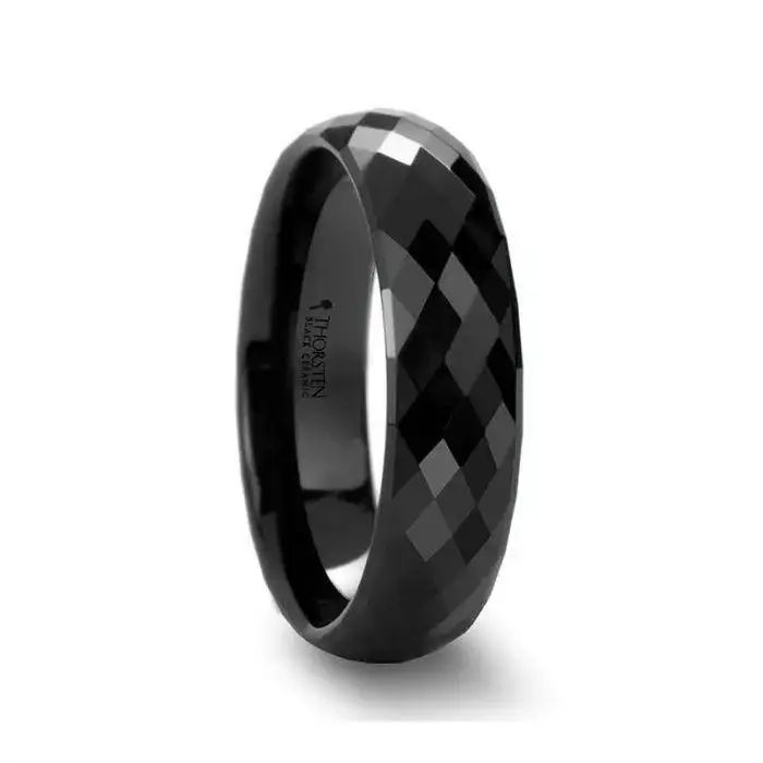 DRACO 288 Diamond Faceted Black Ceramic Ring - 2mm - 8mm - Image 4