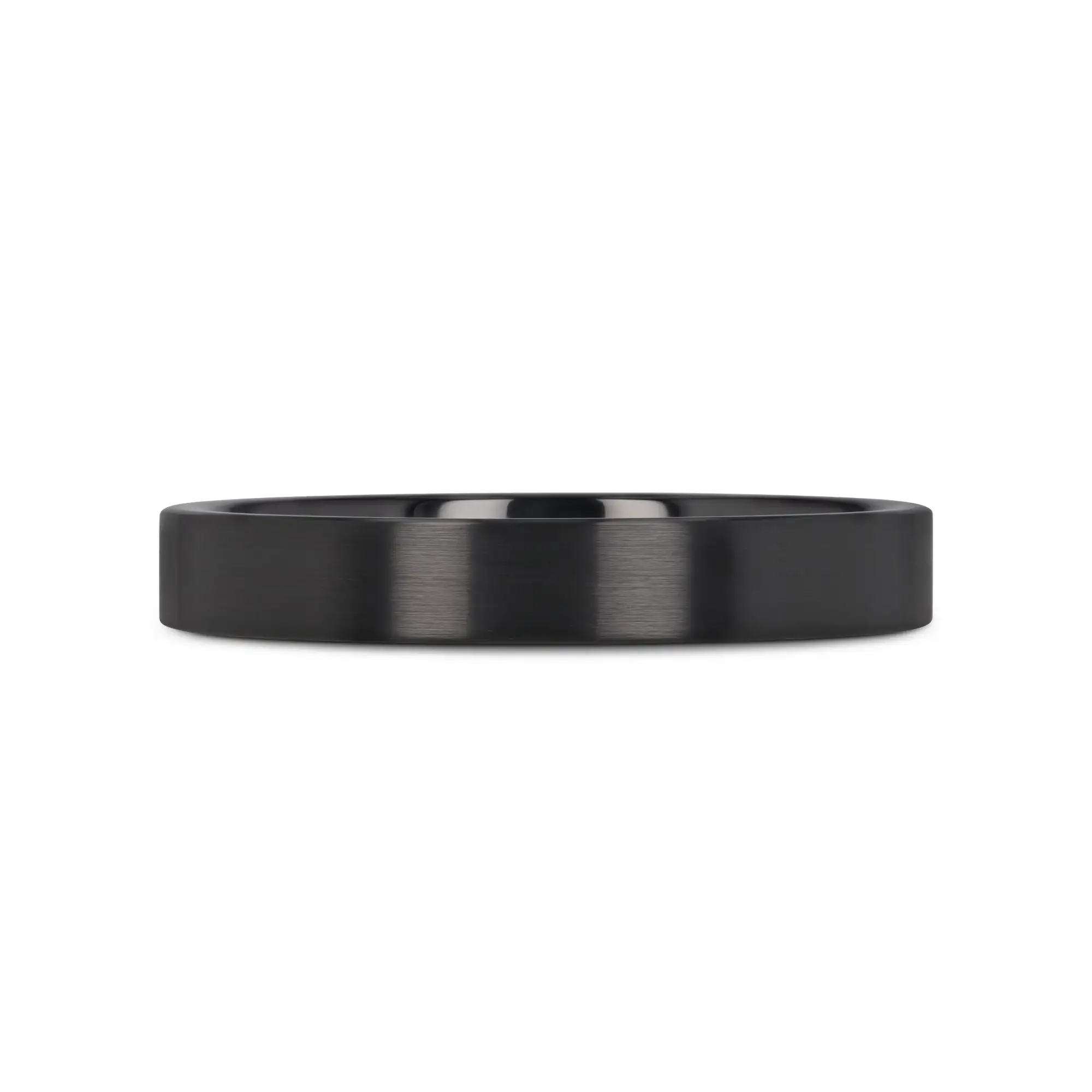 DRAKON Flat Pipe Cut Brush Finished Black Ceramic Wedding Band - 2mm - 12mm - Image 12