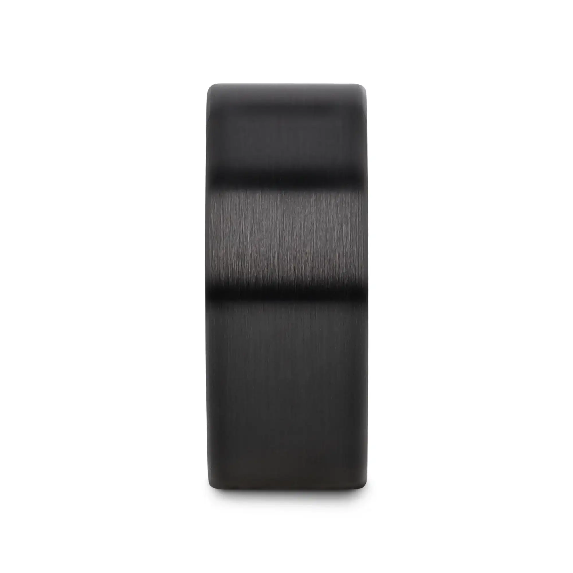 DRAKON Flat Pipe Cut Brush Finished Black Ceramic Wedding Band - 2mm - 12mm - Image 14