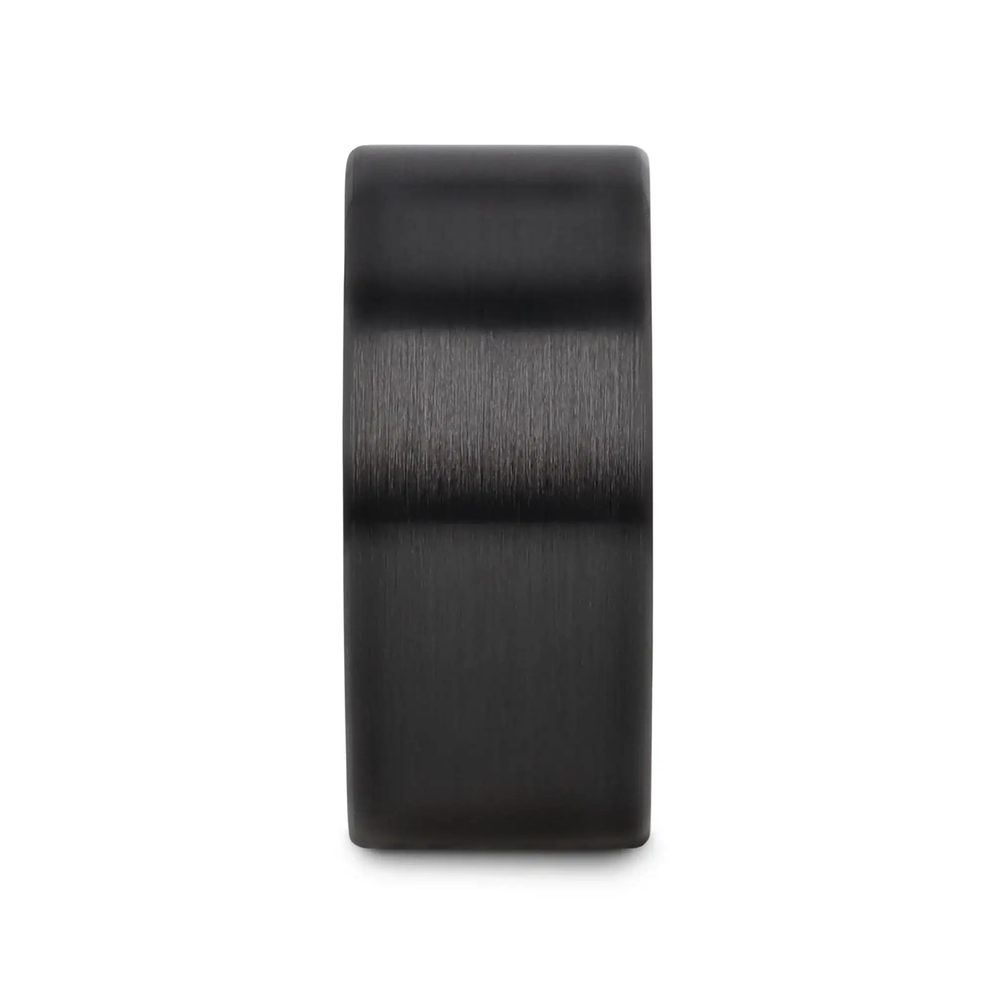 DRAKON Flat Pipe Cut Brush Finished Black Ceramic Wedding Band - 2mm - 12mm - Image 17