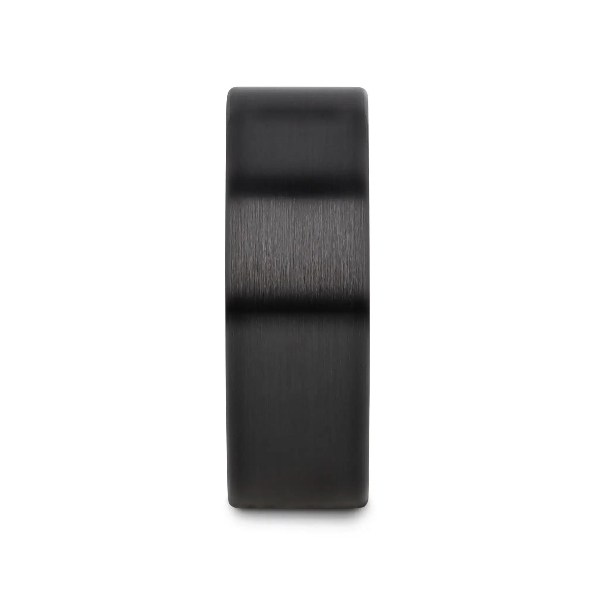 DRAKON Flat Pipe Cut Brush Finished Black Ceramic Wedding Band - 2mm - 12mm - Image 2