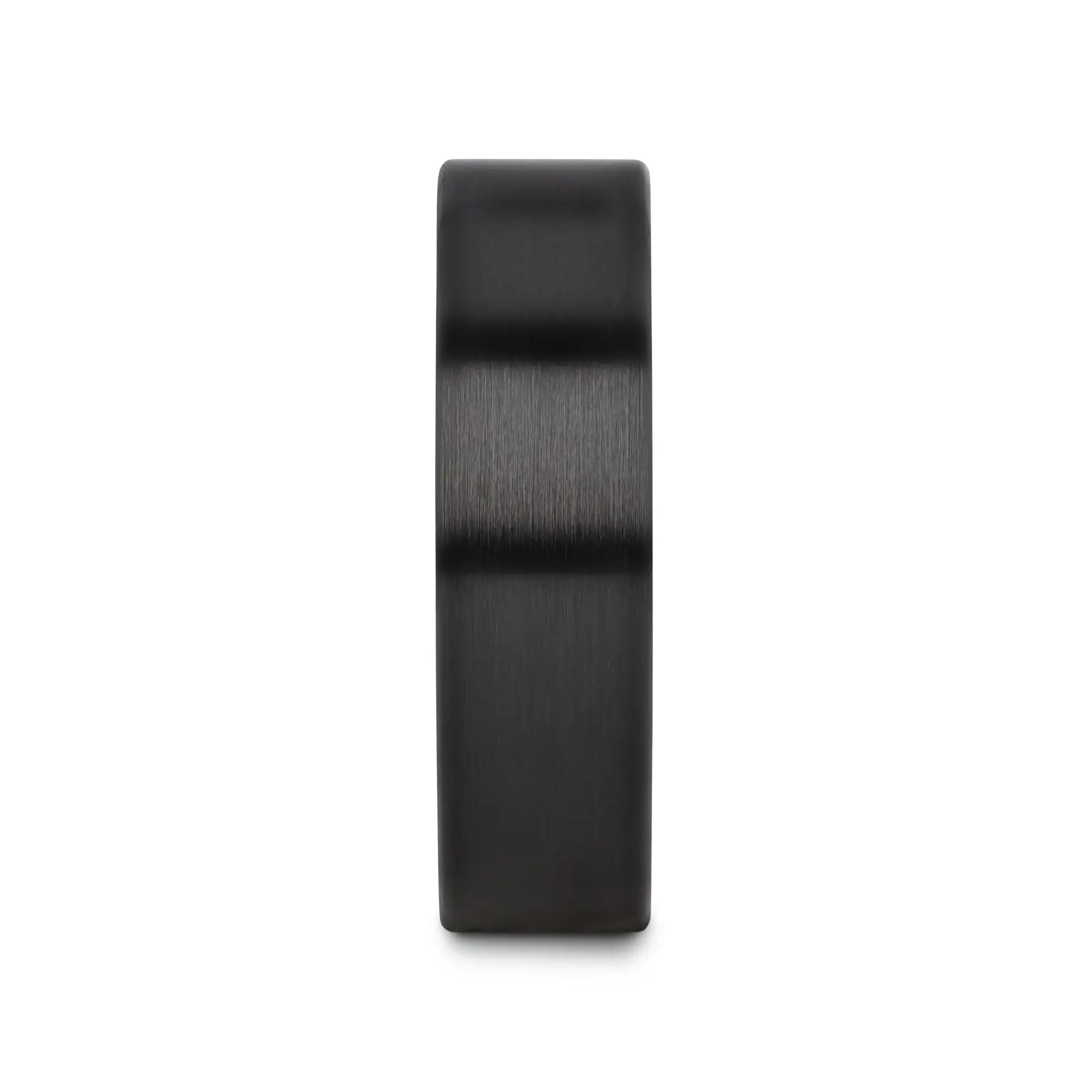 DRAKON Flat Pipe Cut Brush Finished Black Ceramic Wedding Band - 2mm - 12mm - Image 5