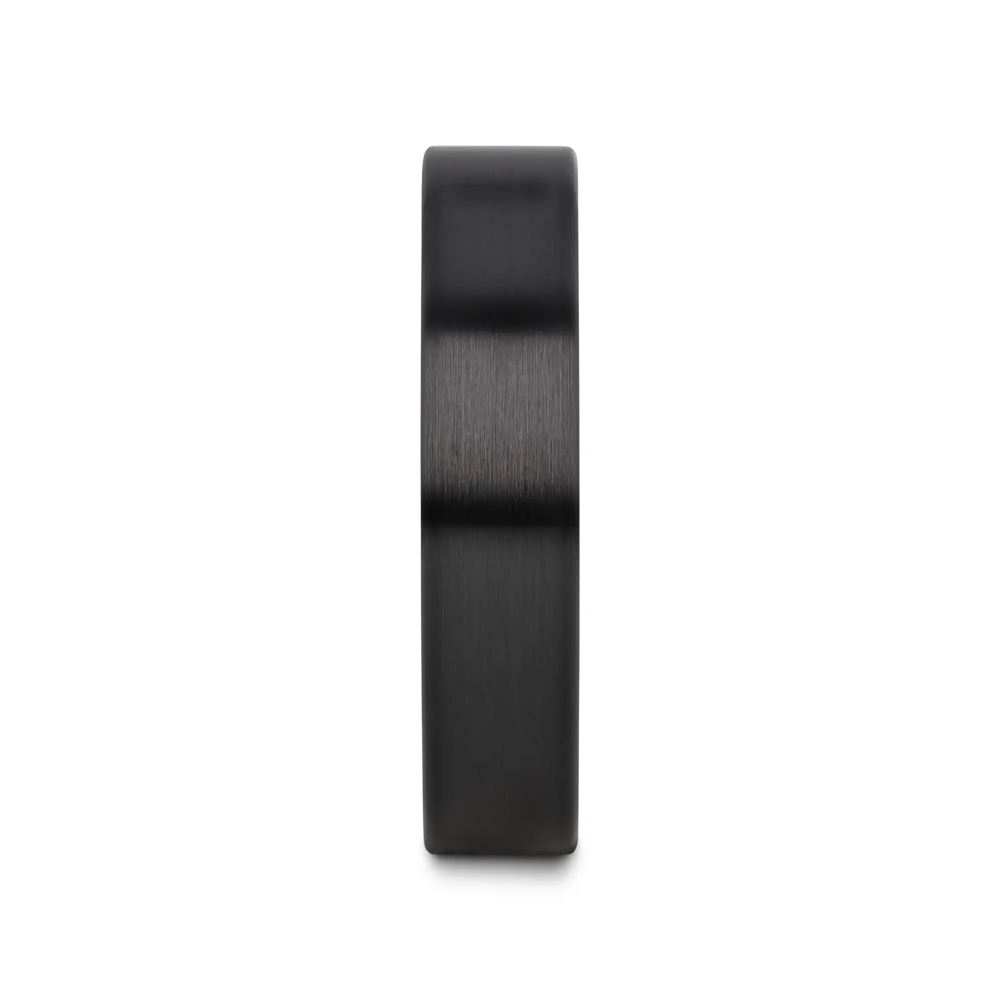 DRAKON Flat Pipe Cut Brush Finished Black Ceramic Wedding Band - 2mm - 12mm - Image 8