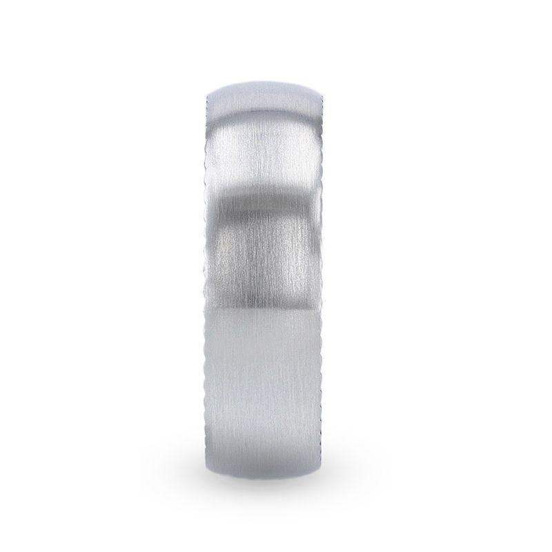 DYNAMO Domed Brushed Finish Cobalt Men's Wedding Ring With Rope Patterned Edges - 8mm - Image 2