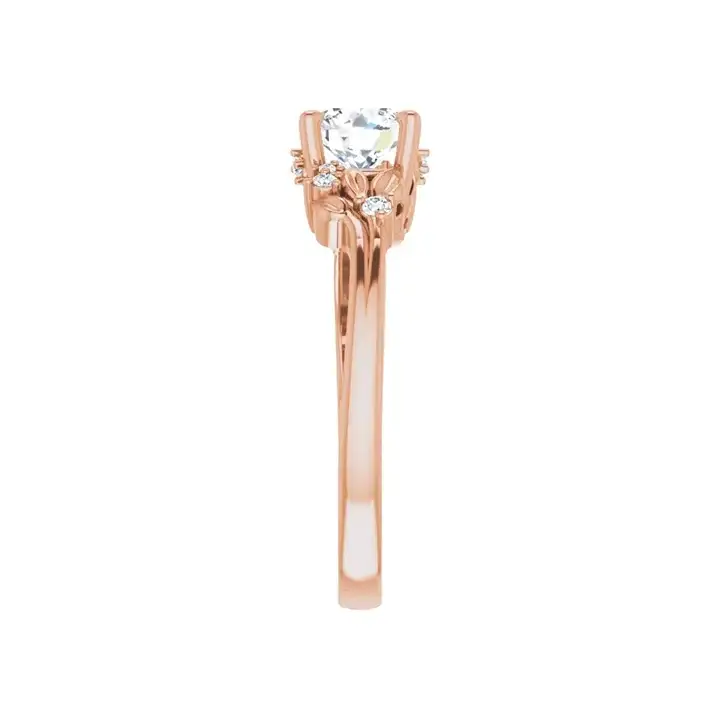 ELOISE 14K Rose Gold Round Lab Grown Diamond Engagement Ring - Image 2
