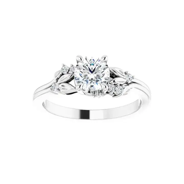 ELOISE 14K White Gold Round Lab Grown Diamond Engagement Ring - Image 3