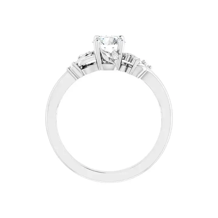ELOISE 14K White Gold Round Lab Grown Diamond Engagement Ring - Image 4