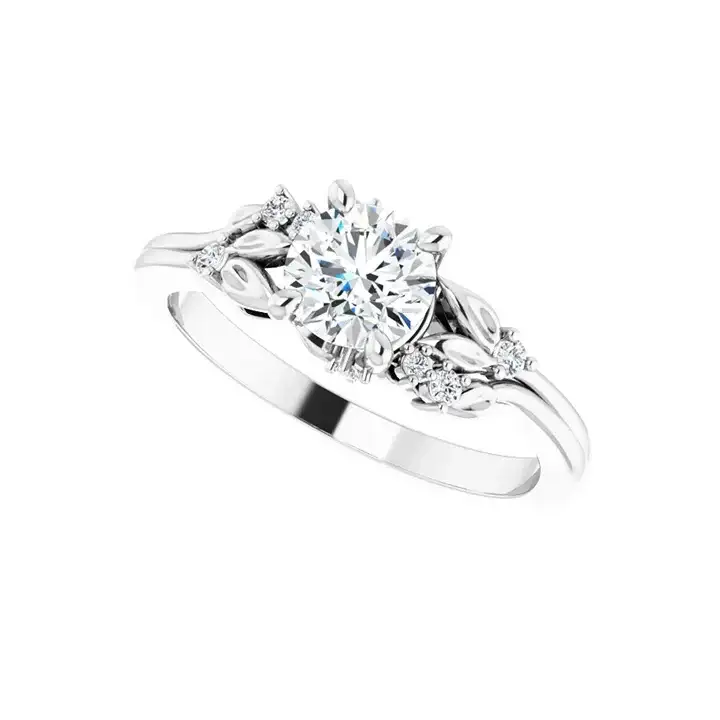 ELOISE 14K White Gold Round Lab Grown Diamond Engagement Ring - Image 5