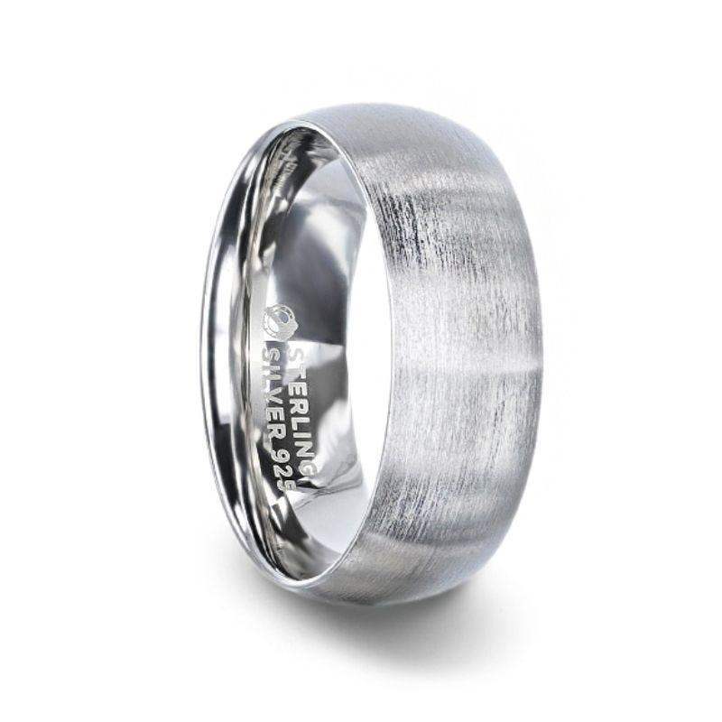 EMPRESA Silver Brushed Finish Domed Women's Wedding Band - 4mm - Image 4