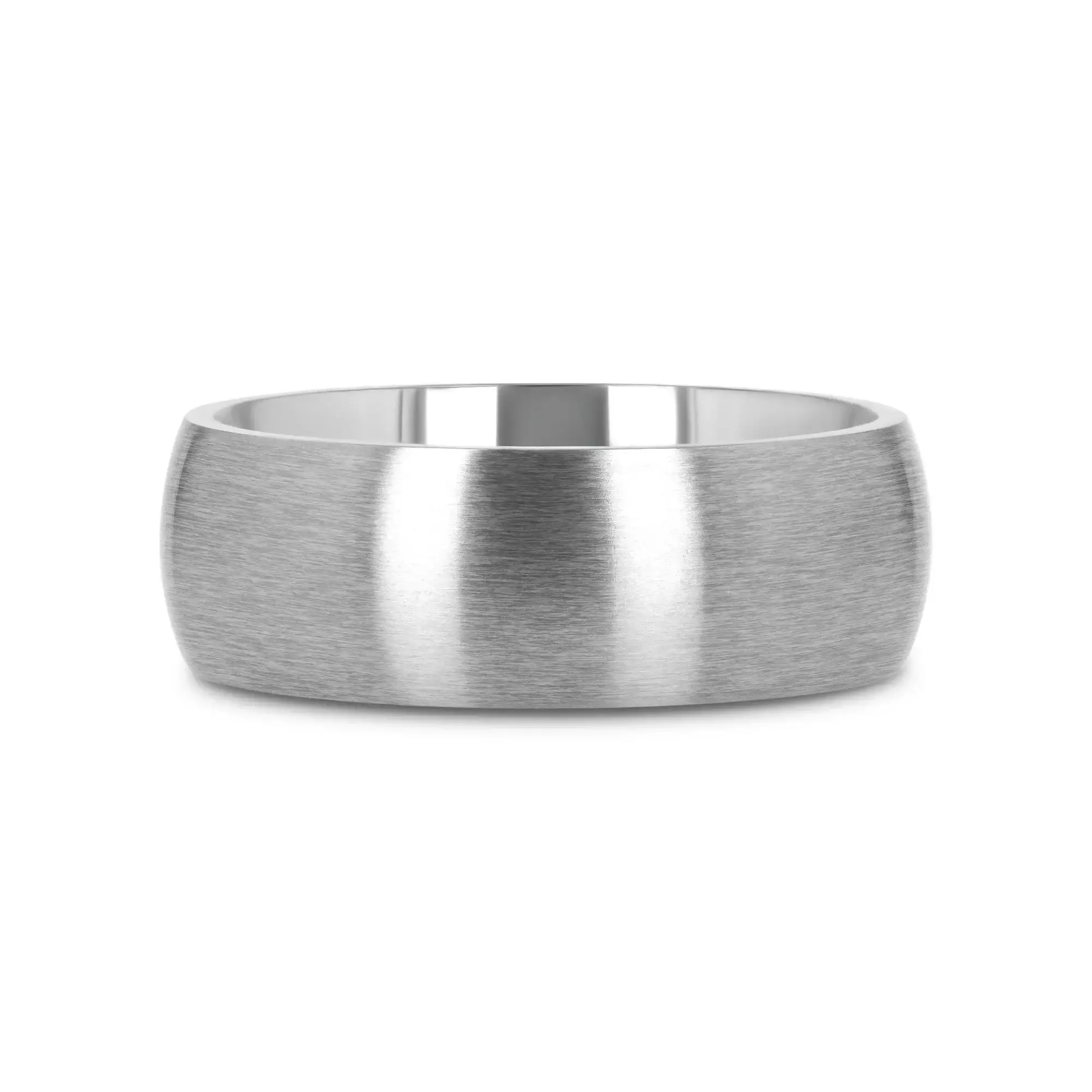 ERIS Men’s Titanium Brushed Domed Wedding Band, Comfort Fit — 6mm or 8mm - Image 3