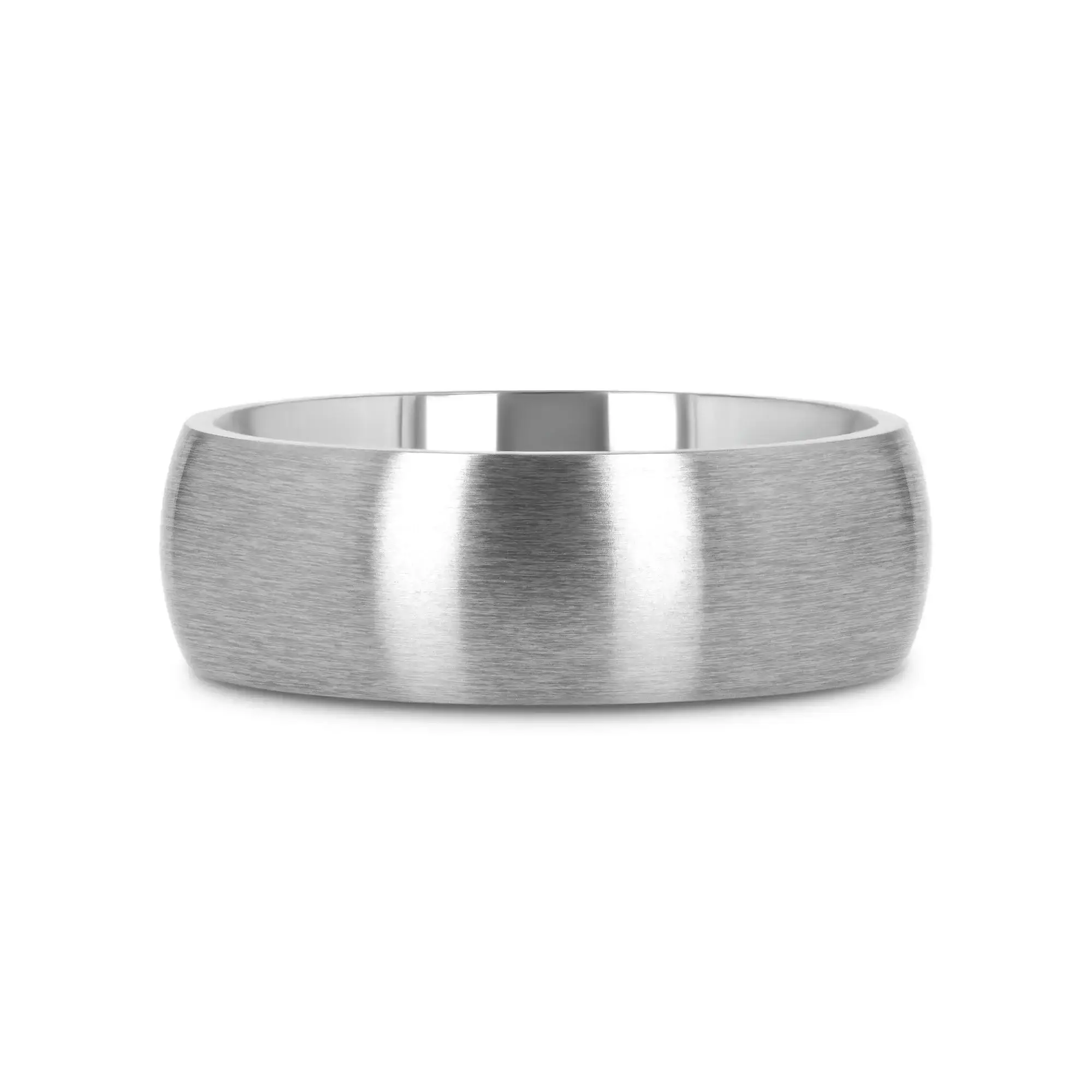 ERIS Men’s Titanium Brushed Domed Wedding Band, Comfort Fit — 6mm or 8mm - Image 6