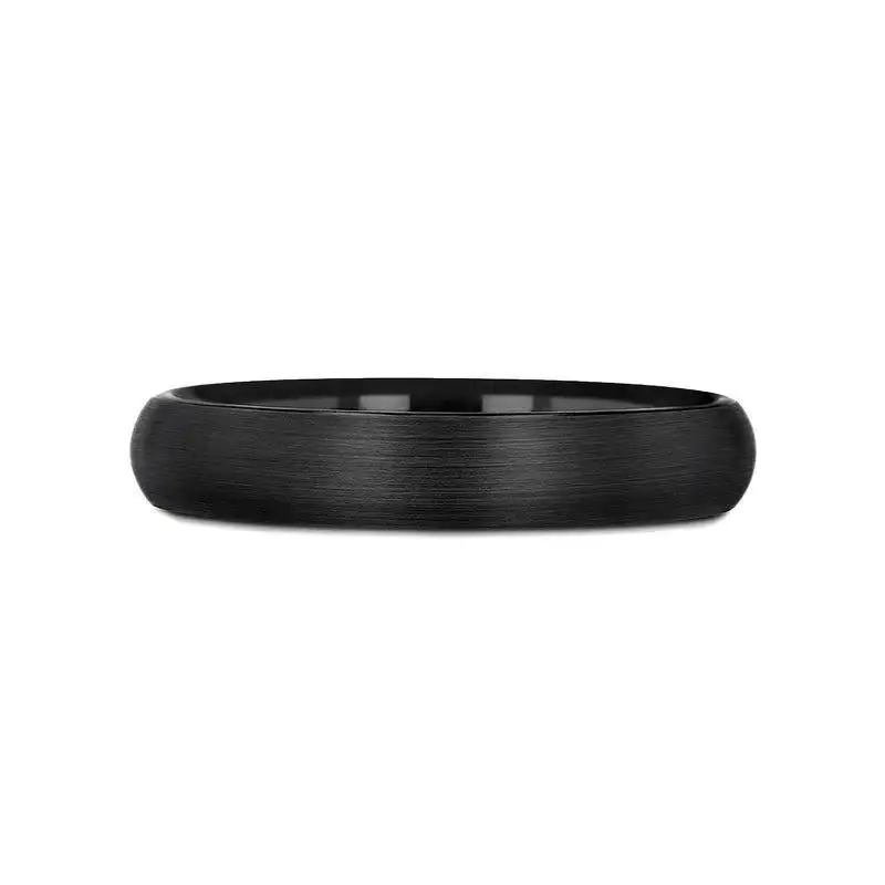 GEORGIA Domed Brush Finished Black Tungsten Carbide Wedding Band for Women - 2mm - Image 3