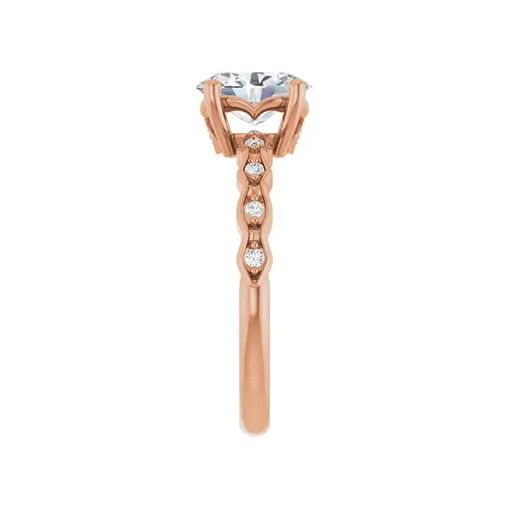 GIANNA 18K Rose Gold Oval Lab Grown Diamond Engagement Ring - Image 2
