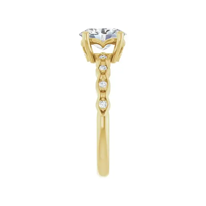 GIANNA 18K Yellow Gold Oval Lab Grown Diamond Engagement Ring - Image 2