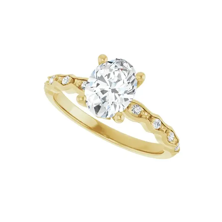 GIANNA 18K Yellow Gold Oval Lab Grown Diamond Engagement Ring - Image 5
