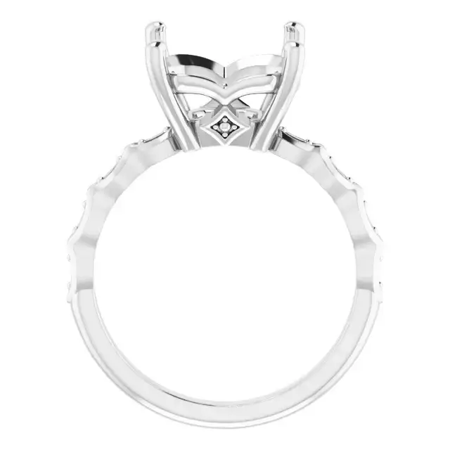 GIANNA Lab Grown Diamond Engagement Ring Setting for Asscher Stones - Image 2