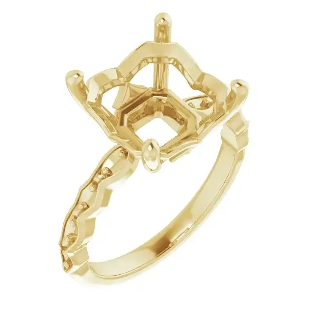 GIANNA Lab Grown Diamond Engagement Ring Setting for Asscher Stones - Image 4