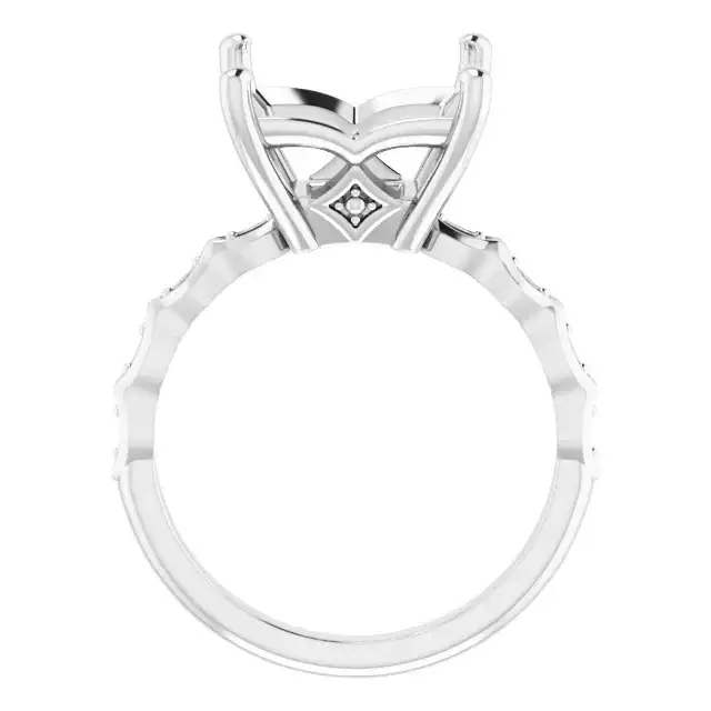 GIANNA Lab Grown Diamond Engagement Ring Setting for Square Stones - Image 2