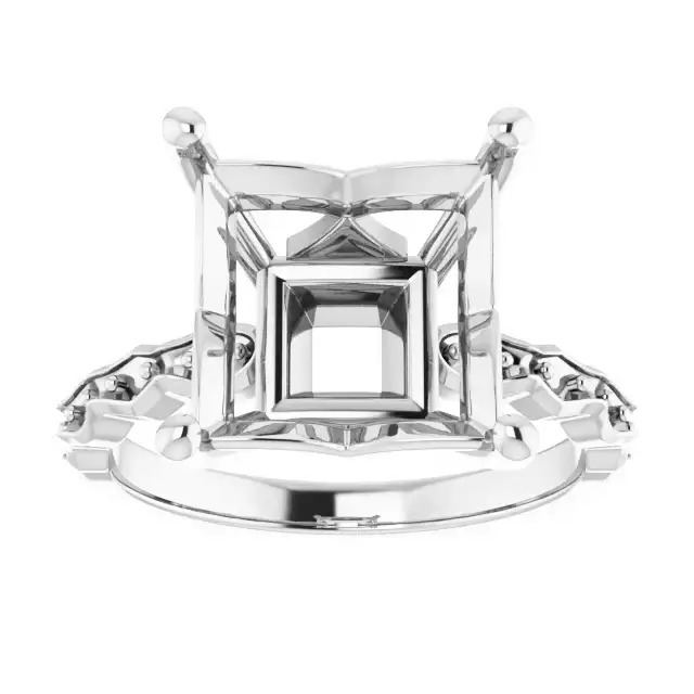 GIANNA Lab Grown Diamond Engagement Ring Setting for Square Stones - Image 3