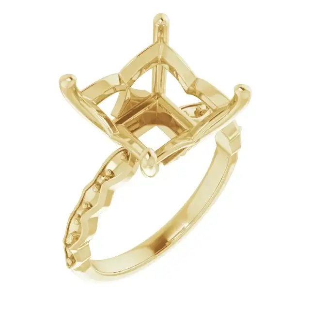 GIANNA Lab Grown Diamond Engagement Ring Setting for Square Stones - Image 4