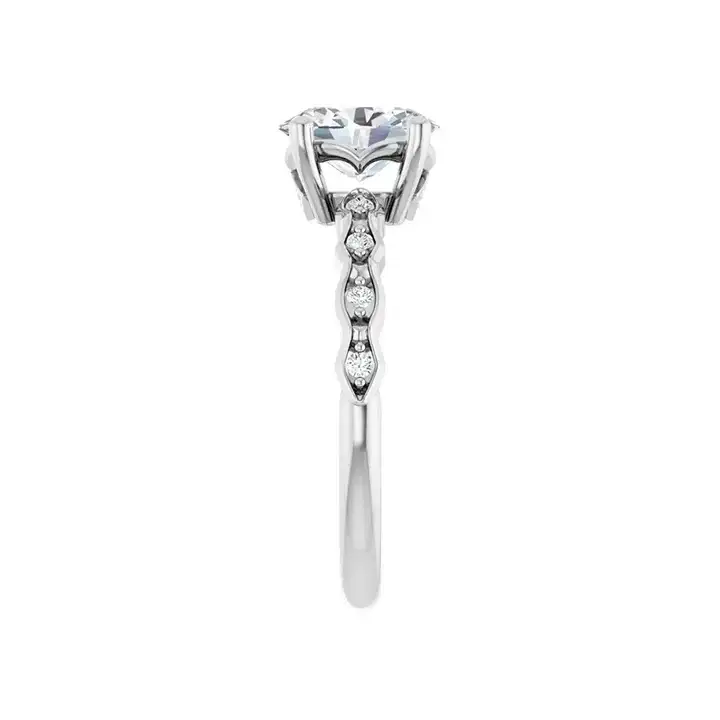 GIANNA Silver Oval Lab Grown Diamond Engagement Ring - Image 2