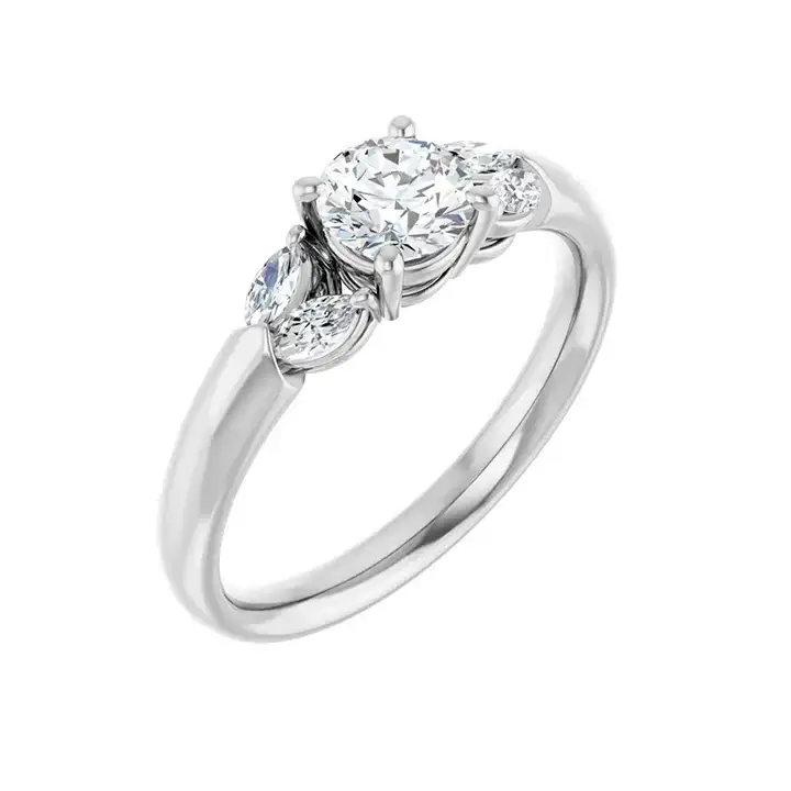 GILDA 14K White Round Engagement Ring