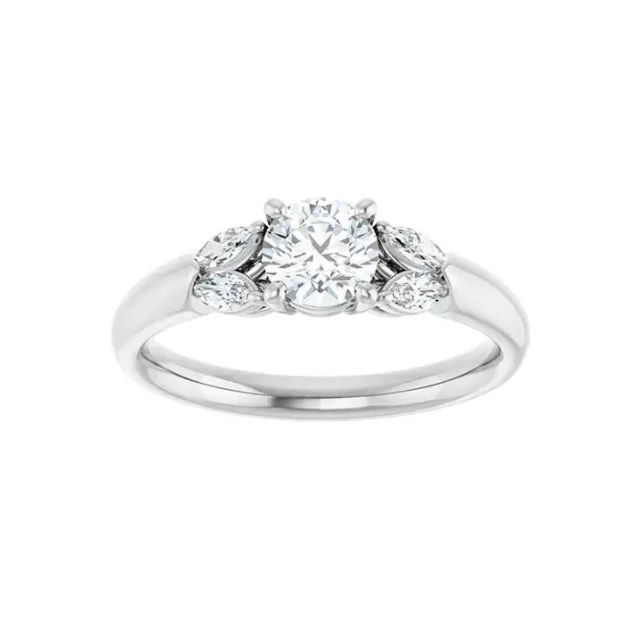 GILDA 14K White Round Engagement Ring - Image 3