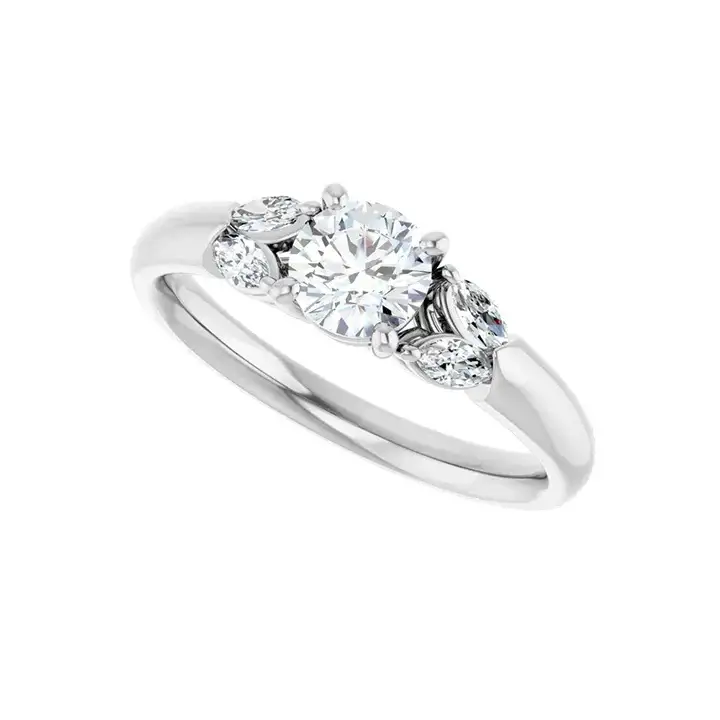 GILDA 14K White Round Engagement Ring - Image 5