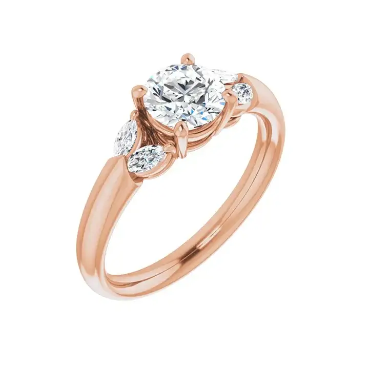 GILDA 18K Rose Gold Round Engagement Ring