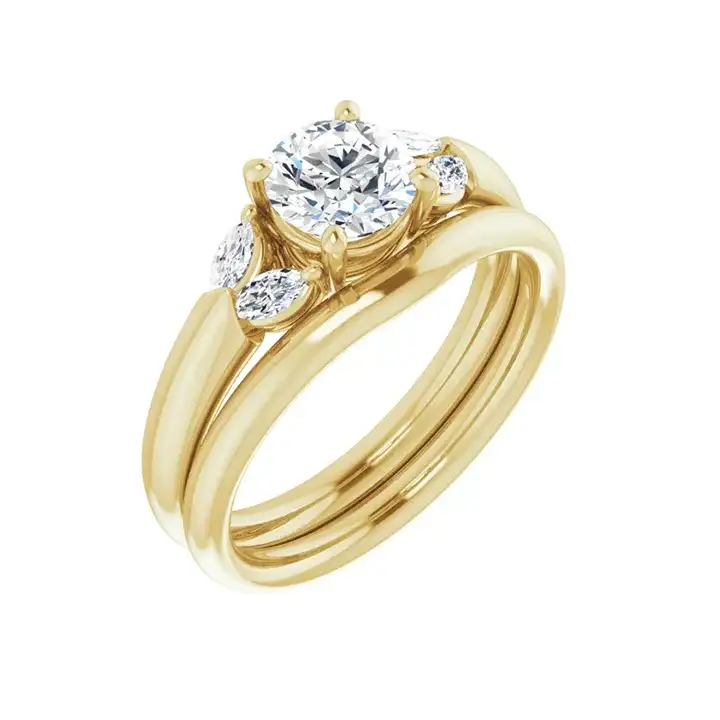 GILDA 18K Yellow Gold Round Engagement Ring - Image 6