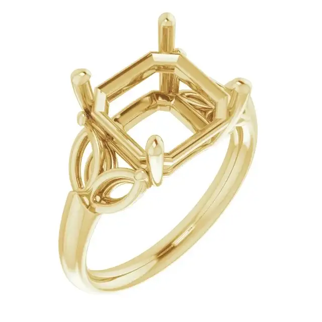 GILDA Lab Grown Diamond Engagement Ring Setting for Asscher Stones - Image 4
