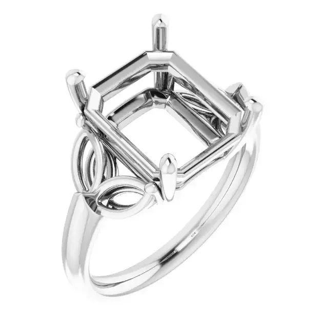 GILDA Lab Grown Diamond Engagement Ring Setting for Emerald Stones