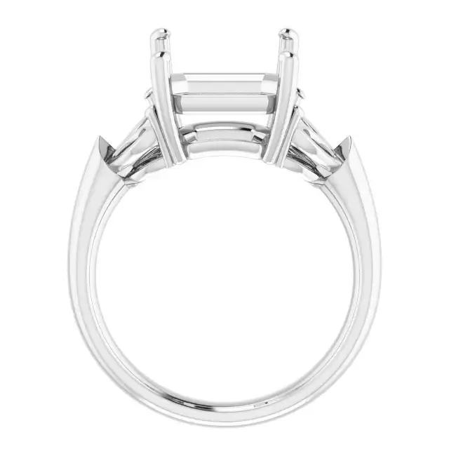 GILDA Lab Grown Diamond Engagement Ring Setting for Emerald Stones - Image 2