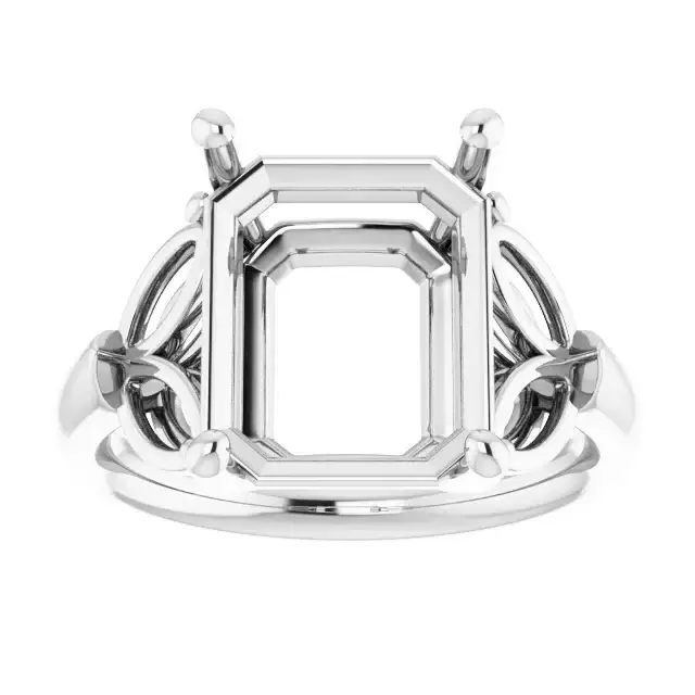 GILDA Lab Grown Diamond Engagement Ring Setting for Emerald Stones - Image 3