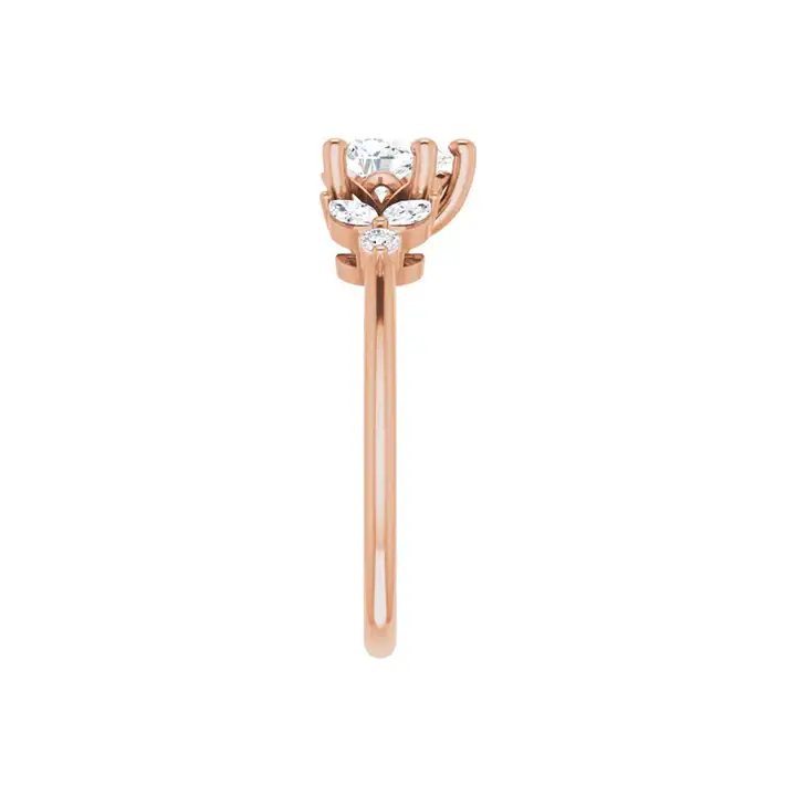 HAILEY 14K Rose Gold Pear Cut Lab Grown Diamond Engagement Ring - Image 2