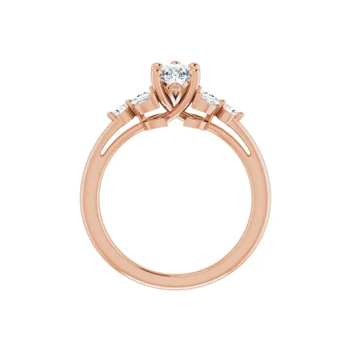 HAILEY 14K Rose Gold Pear Cut Lab Grown Diamond Engagement Ring - Image 4