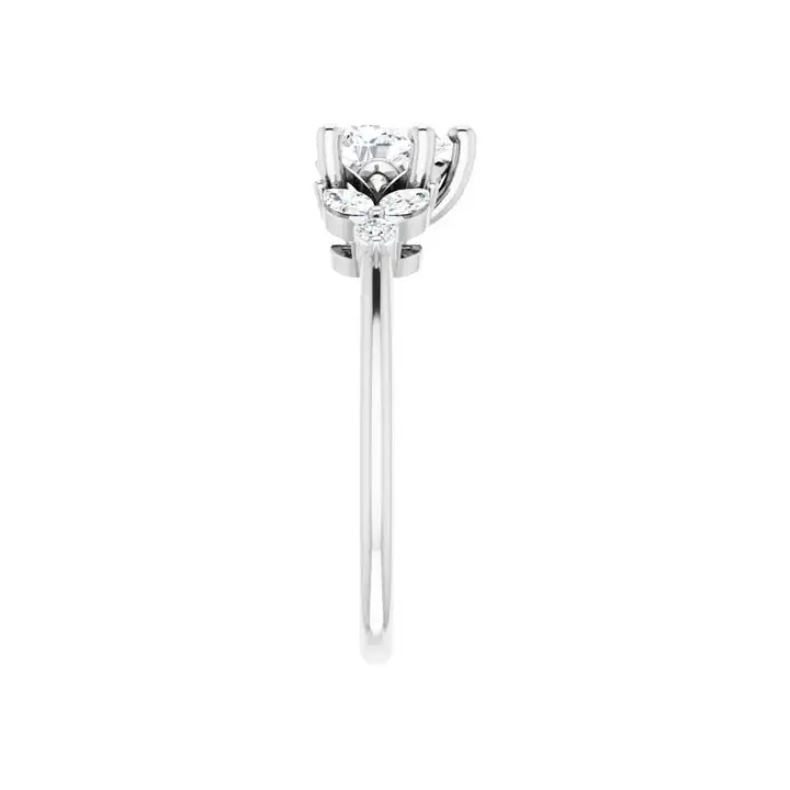 HAILEY 14K White Gold Pear Cut Lab Grown Diamond Engagement Ring - Image 2