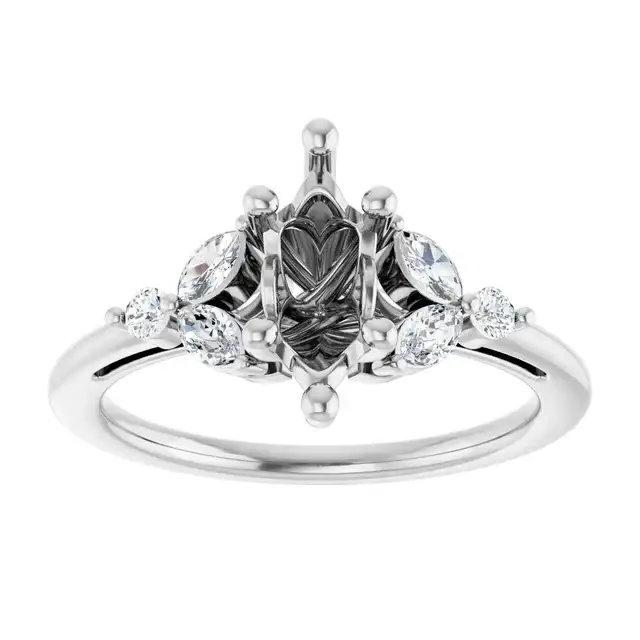 HAILEY Lab Grown Diamond Engagement Ring Setting for Marquise Stone - Image 3