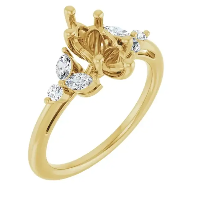 HAILEY Lab Grown Diamond Engagement Ring Setting for Marquise Stone - Image 4