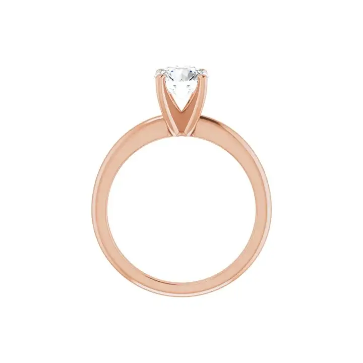 HANNAH 14K Rose Gold Round Lab Grown Diamond Solitaire Engagement Ring - Image 4