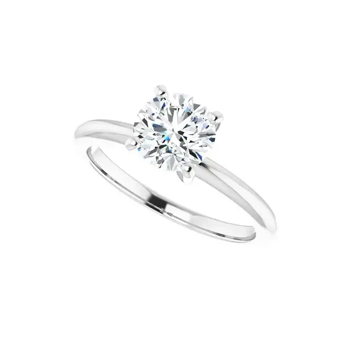 HANNAH 14K White Gold Round Lab Grown Diamond Solitaire Engagement Ring - Image 5