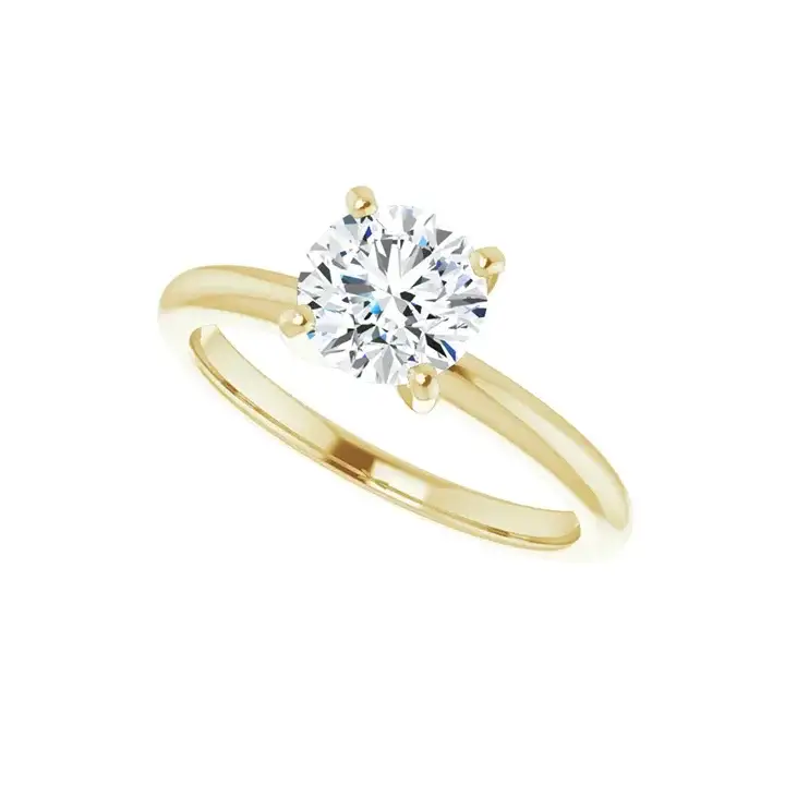 HANNAH 14K Yellow Gold Round Lab Grown Diamond Solitaire Engagement Ring - Image 5