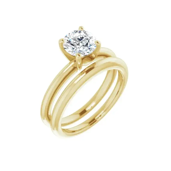 HANNAH 14K Yellow Gold Round Lab Grown Diamond Solitaire Engagement Ring - Image 6