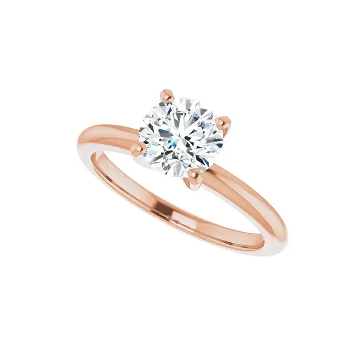 HANNAH 18K Rose Gold Round Lab Grown Diamond Solitaire Engagement Ring - Image 5